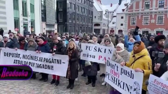 Протест в Риге против русофобии